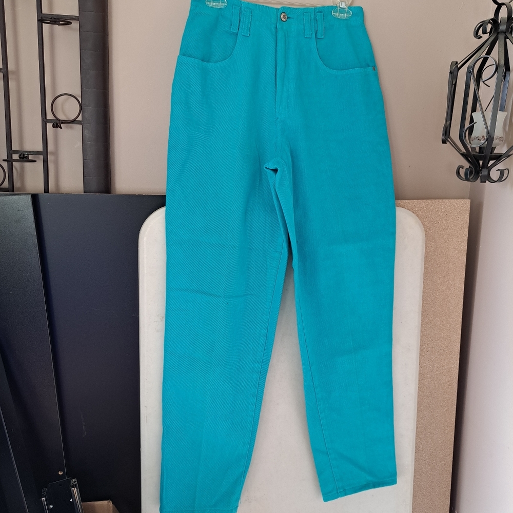 Women's Vintage Seasons Collection Cerulean Blue Mom Jeans sz 8